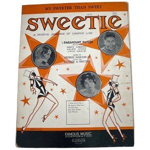 Vintage Sheet Music 1929 My Sweeter Than Sweet Voice Piano Ukulele Sweetie